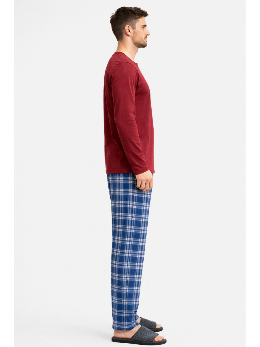 Піжама чоловіча бордового кольору з принтом 16481 212144C