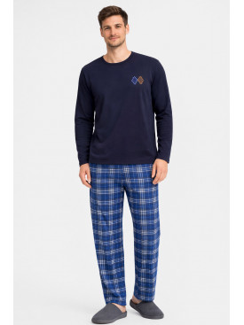 Пижама мужская тёмно-синего цвета с принтом 16481 212145C