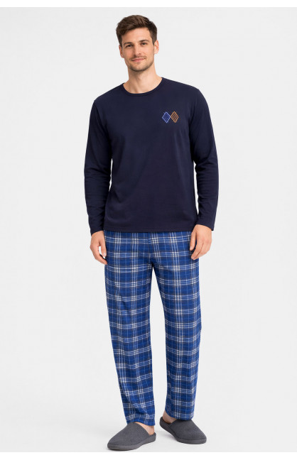 Пижама мужская тёмно-синего цвета с принтом 16481 212145C
