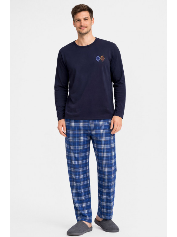 Пижама мужская тёмно-синего цвета с принтом 16481 212145C
