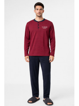 Пижама мужская бордового цвета с принтом 7513 212147C