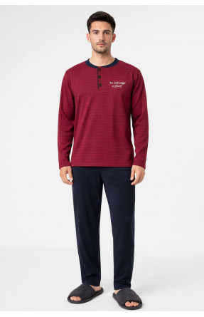 Пижама мужская бордового цвета с принтом 7513 212147C