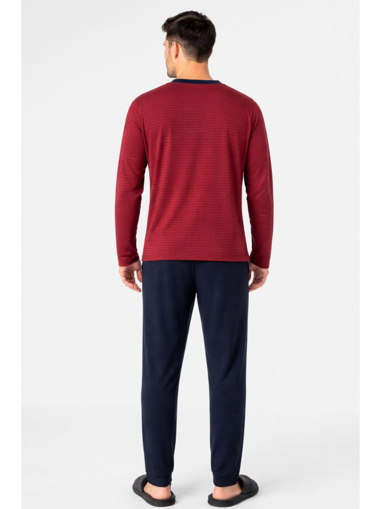 Пижама мужская бордового цвета с принтом 7513 212147C