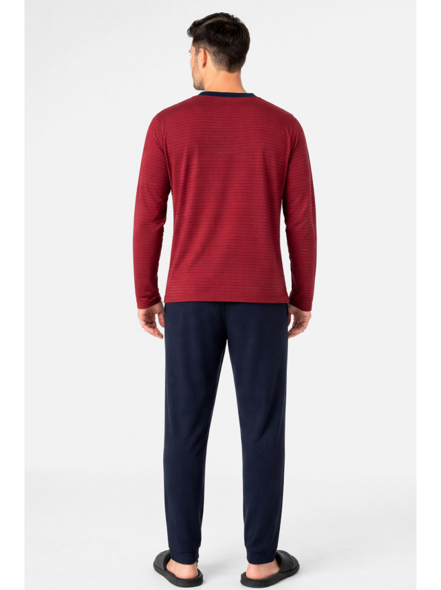 Пижама мужская бордового цвета с принтом 7513 212147C