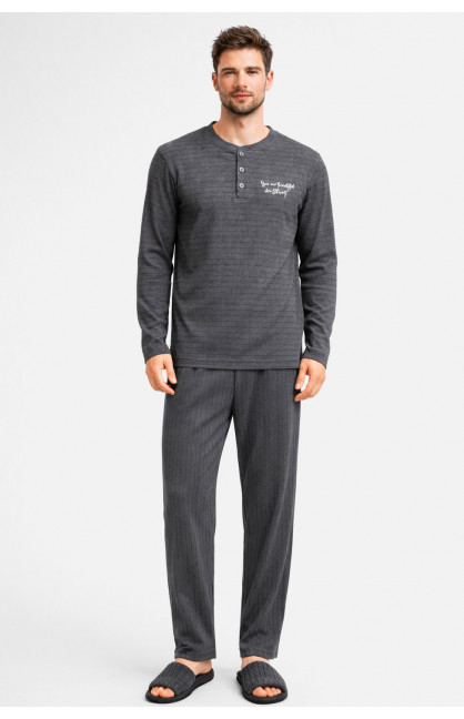 Пижама мужская тёмно-серого цвета с принтом 7515 212148C