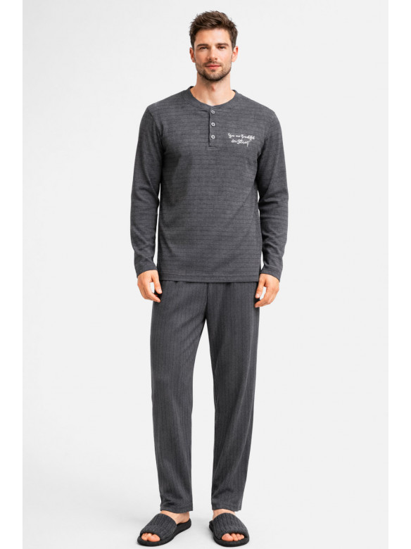 Пижама мужская тёмно-серого цвета с принтом 7515 212148C