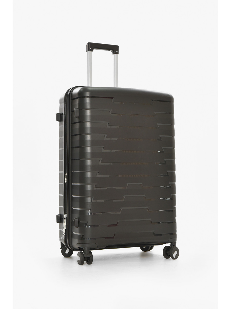 Чемодан дорожный на 4 колесах черного цвета 92л 212149C