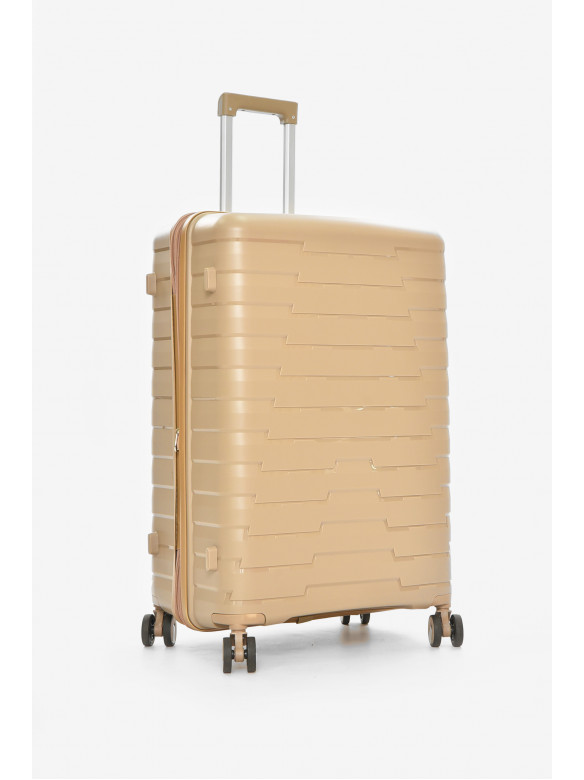 Чемодан дорожный на 4 колесах бежевого цвета 92л 212153C