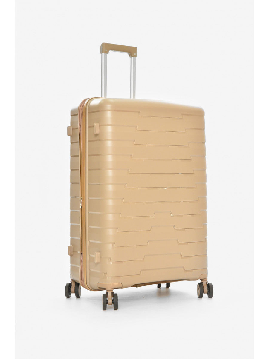 Чемодан дорожный на 4 колесах бежевого цвета 92л 212153C