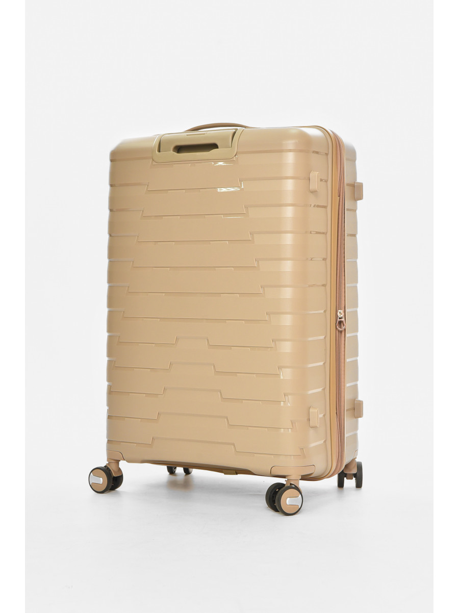 Чемодан дорожный на 4 колесах бежевого цвета 92л 212153C