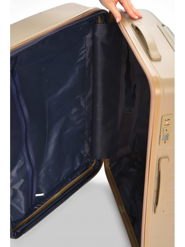 Чемодан дорожный на 4 колесах бежевого цвета 92л 212153C