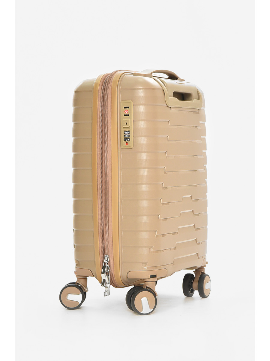 Чемодан дорожный на 4 колесах бежевого цвета 23л 212156C