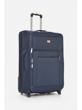 Чемодан дорожный на 2 колесах темно-синего цвета 100л 212157C
