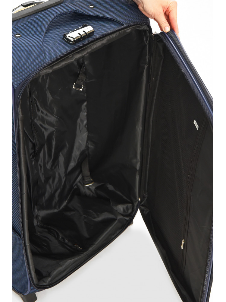 Чемодан дорожный на 2 колесах темно-синего цвета 100л 212157C