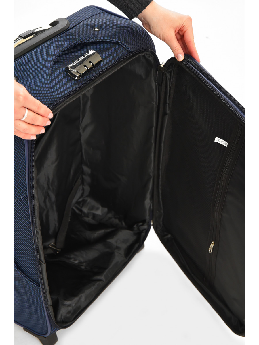 Чемодан дорожный на 2 колесах темно-синего цвета 60л 212158C