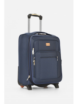 Чемодан дорожный на 2 колесах темно-синего цвета 34л 212159C