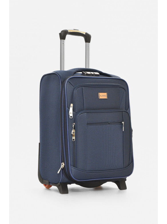 Чемодан дорожный на 2 колесах темно-синего цвета 34л 212159C