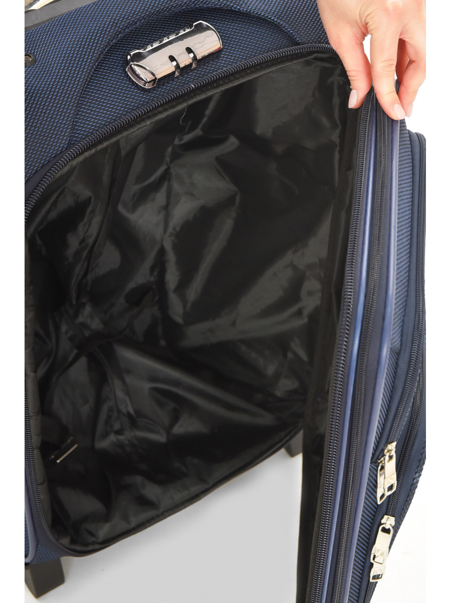 Чемодан дорожный на 2 колесах темно-синего цвета 34л 212159C