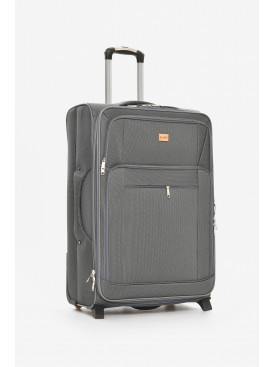 Чемодан дорожный на 2 колесах серого цвета 100л 212160C