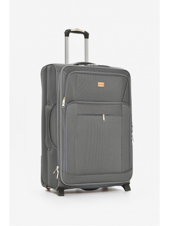 Чемодан дорожный на 2 колесах серого цвета 100л 212160C