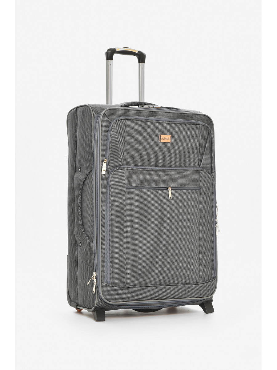 Чемодан дорожный на 2 колесах серого цвета 100л 212160C