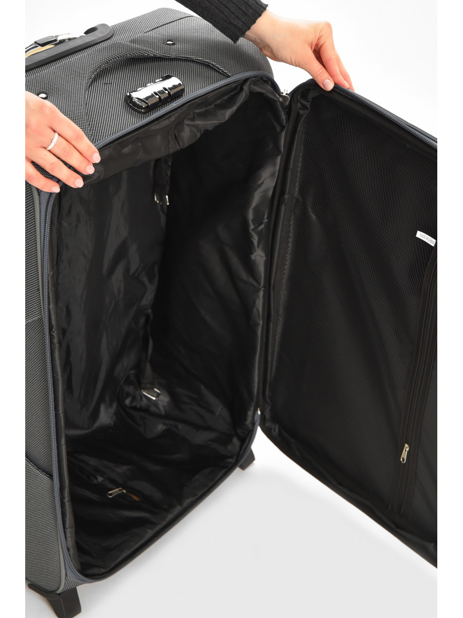 Чемодан дорожный на 2 колесах серого цвета 100л 212160C