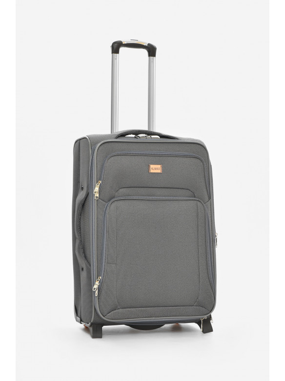 Чемодан дорожный на 2 колесах серого цвета 60л 212161C