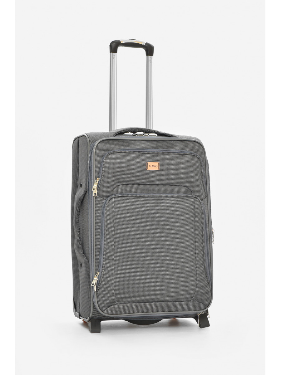 Чемодан дорожный на 2 колесах серого цвета 60л 212161C