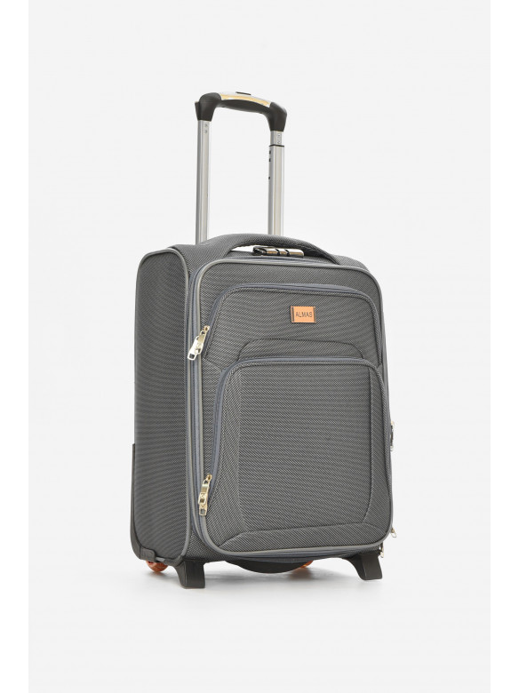 Чемодан дорожный на 2 колесах серого цвета 34л 212162C