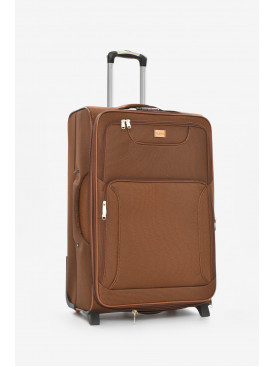 Чемодан дорожный на 2 колесах коричневого цвета 100л 212163C