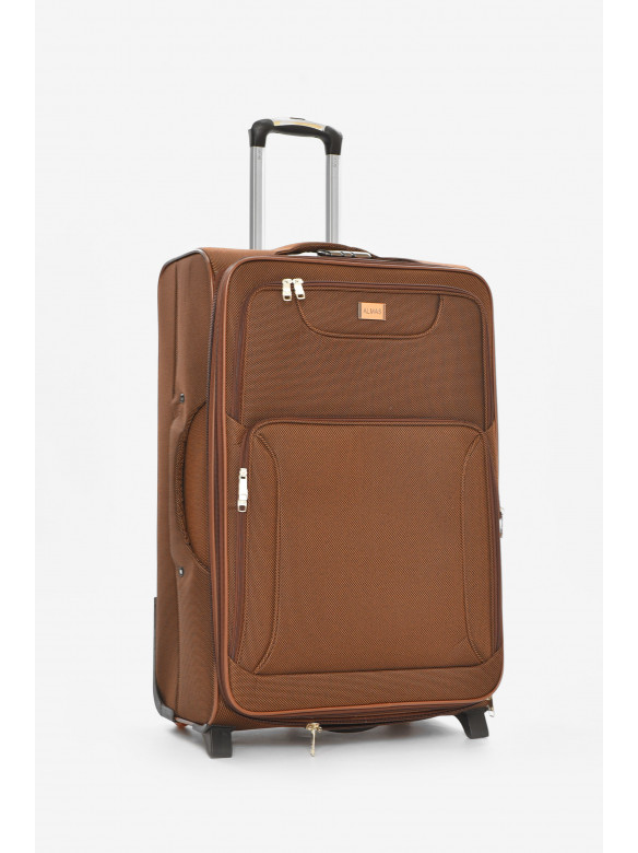 Чемодан дорожный на 2 колесах коричневого цвета 100л 212163C