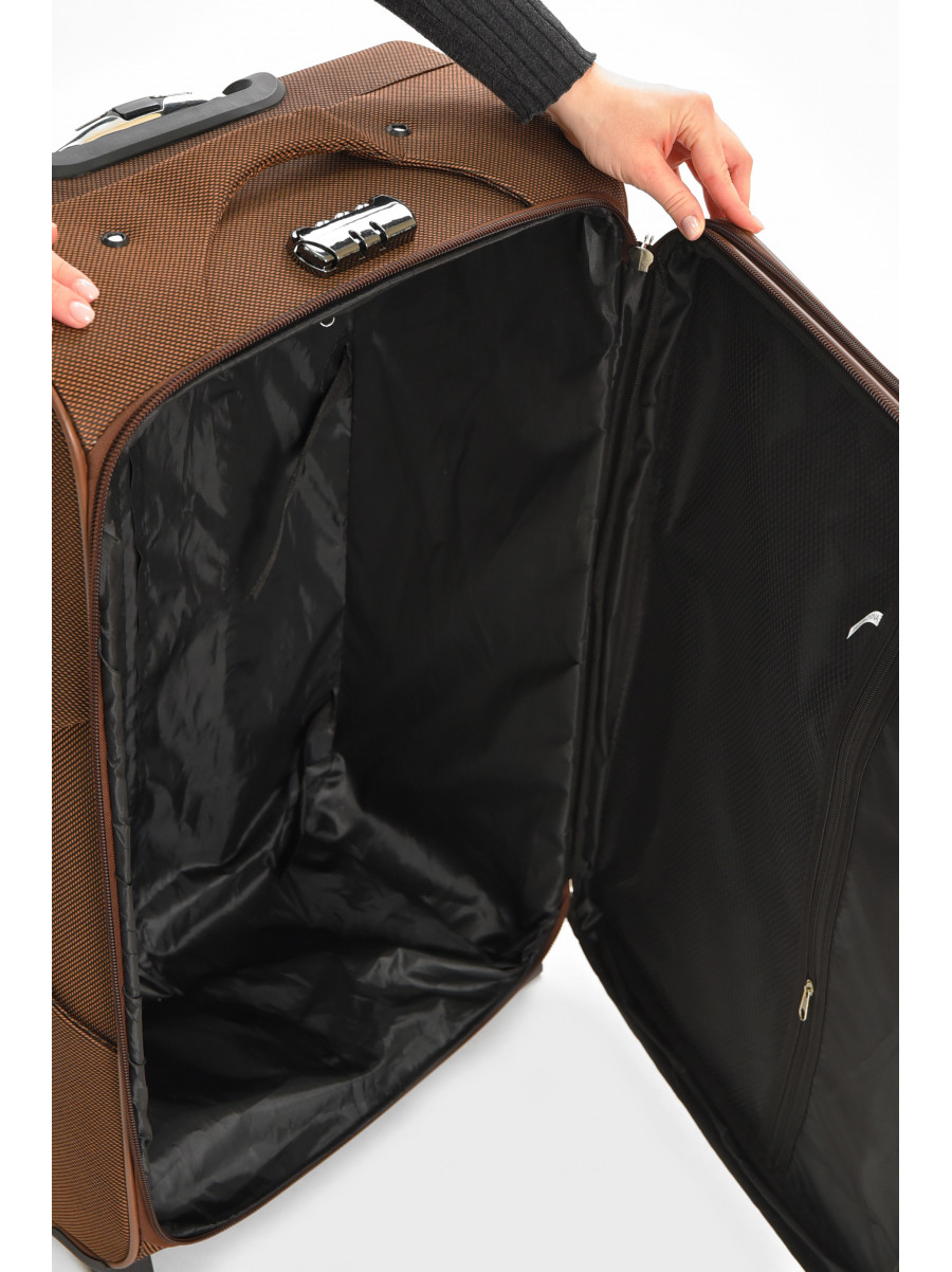 Чемодан дорожный на 2 колесах коричневого цвета 100л 212163C