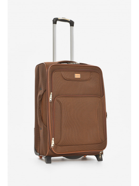 Чемодан дорожный на 2 колесах коричневого цвета 60л 212164C