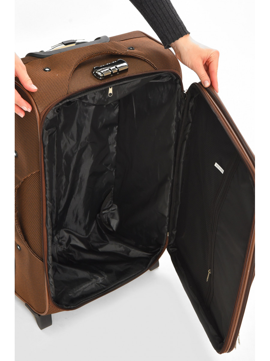 Чемодан дорожный на 2 колесах коричневого цвета 60л 212164C
