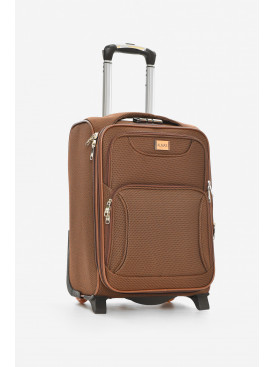 Чемодан дорожный на 2 колесах коричневого цвета 34л 212165C