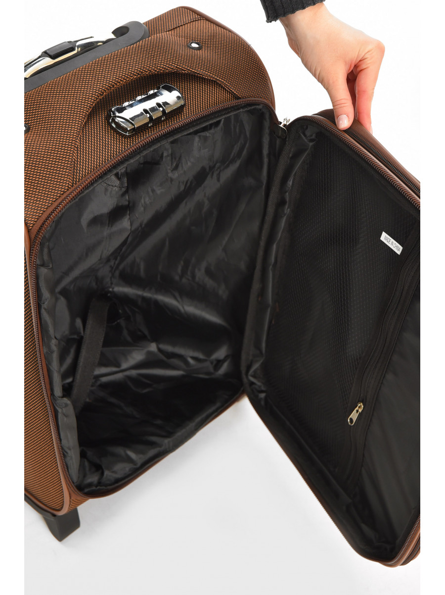 Чемодан дорожный на 2 колесах коричневого цвета 34л 212165C