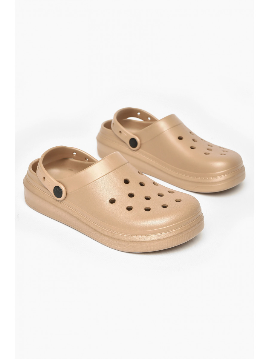 Кроксы женские светло-коричневого цвета 161 212171C