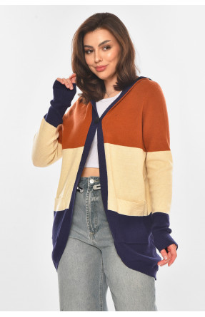 Кардиган женский коричневого цвета с принтом 11743 212177C