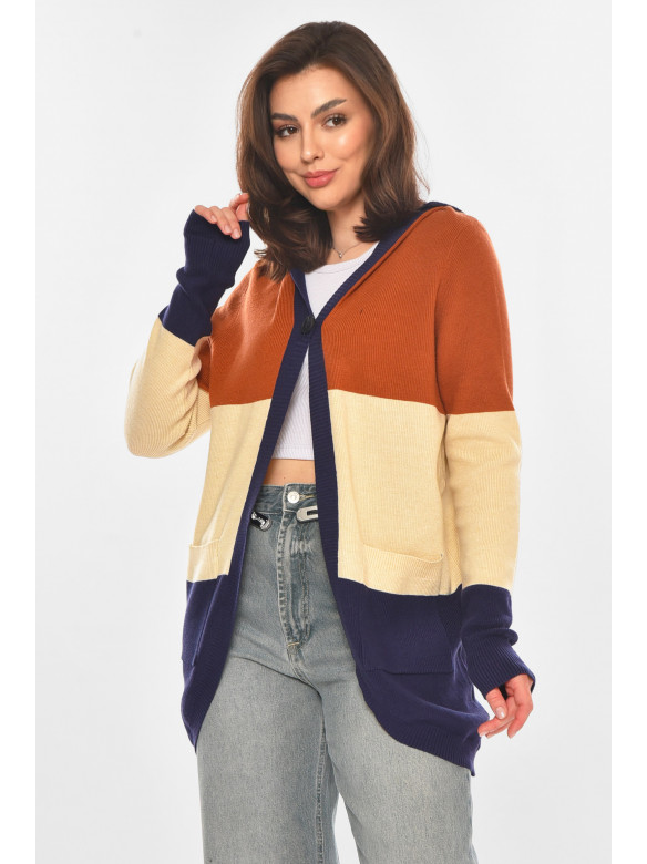 Кардиган женский коричневого цвета с принтом 11743 212177C