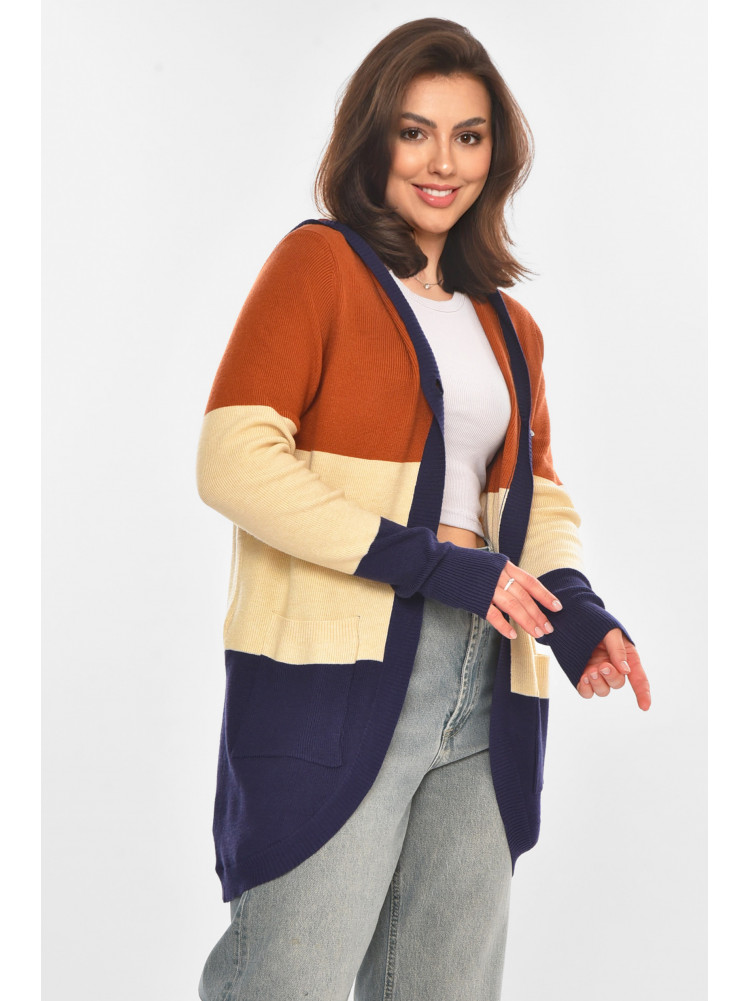 Кардиган женский коричневого цвета с принтом 11743 212177C