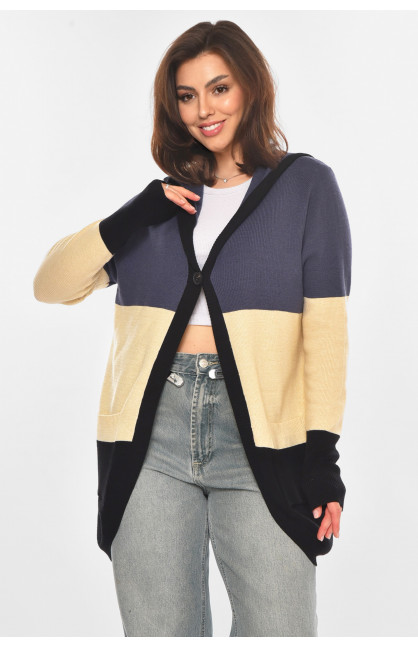 Кардиган жіночий темно-синього кольору з принтом 11743 212182C