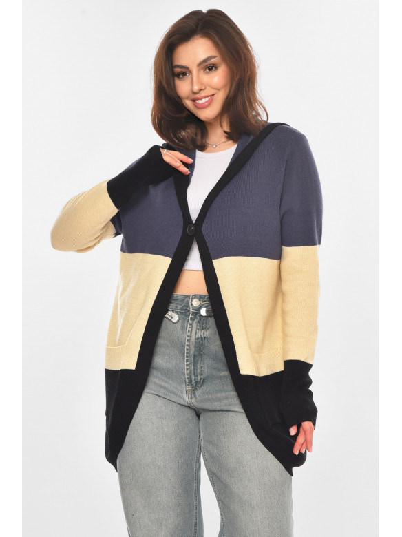 Кардиган жіночий темно-синього кольору з принтом 11743 212182C