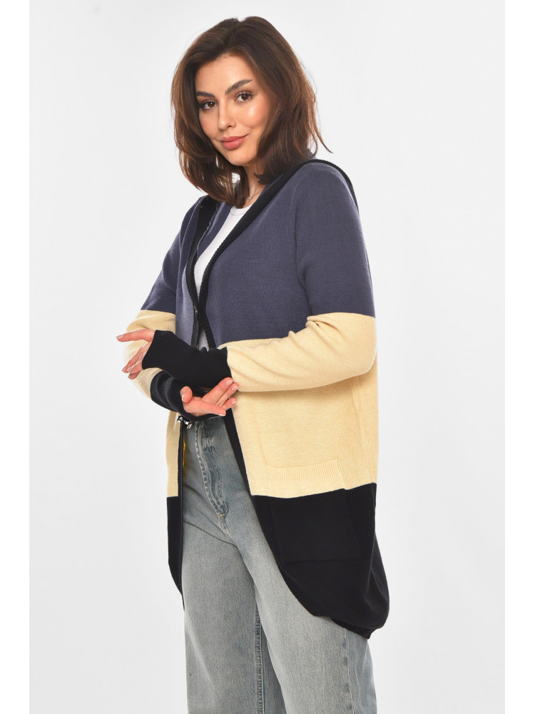 Кардиган жіночий темно-синього кольору з принтом 11743 212182C