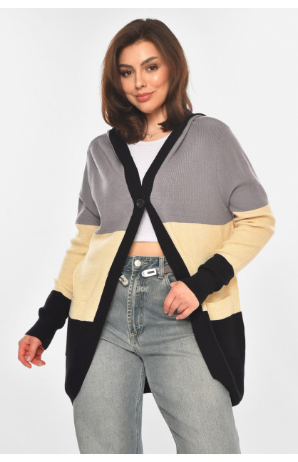 Кардиган женский серого цвета с принтом 11743 212184C