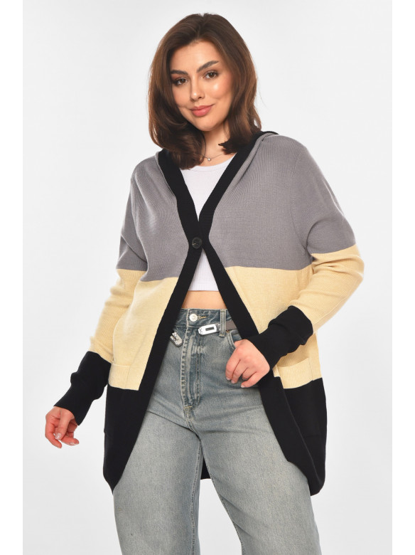 Кардиган женский серого цвета с принтом 11743 212184C