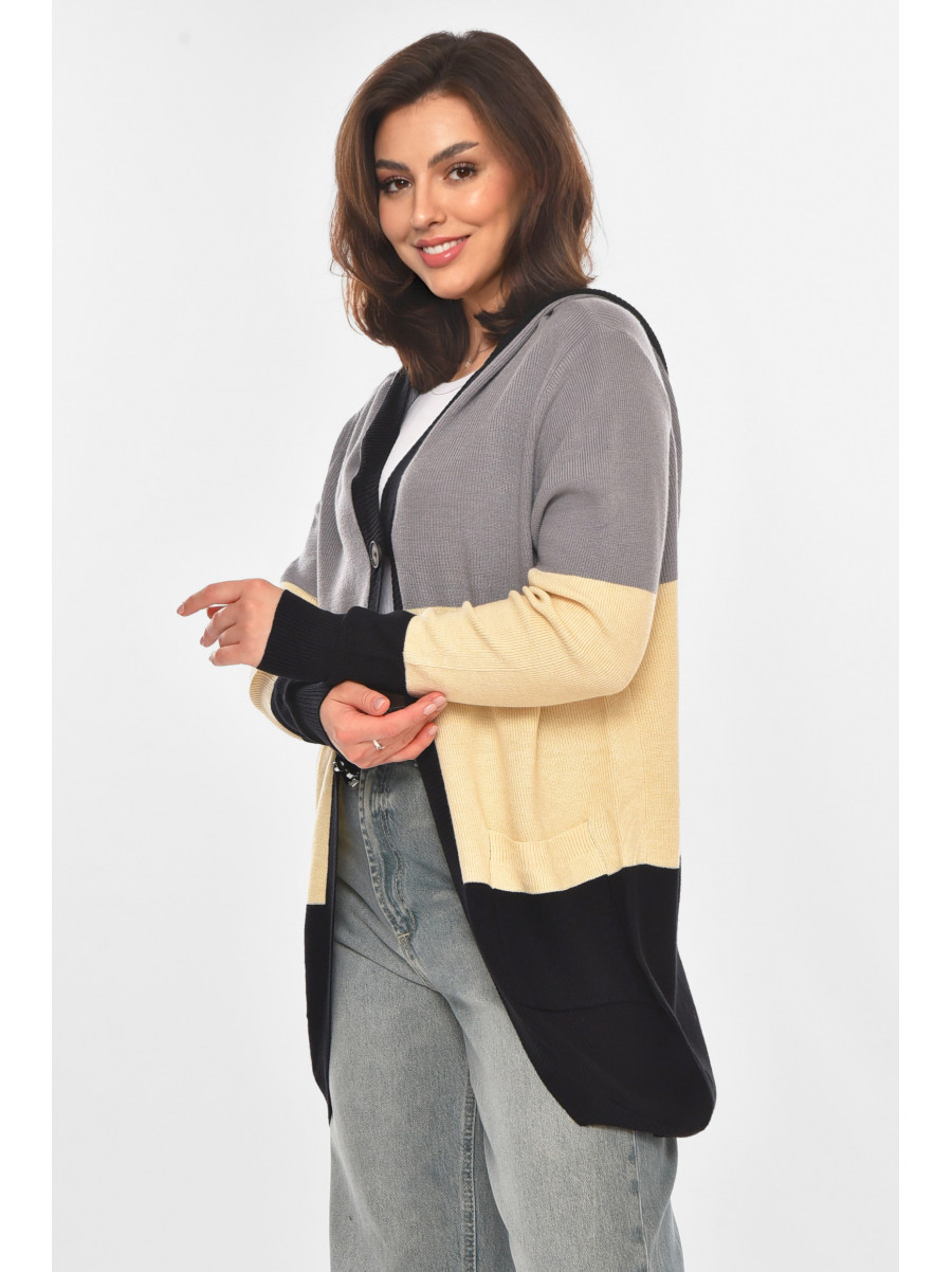 Кардиган женский серого цвета с принтом 11743 212184C