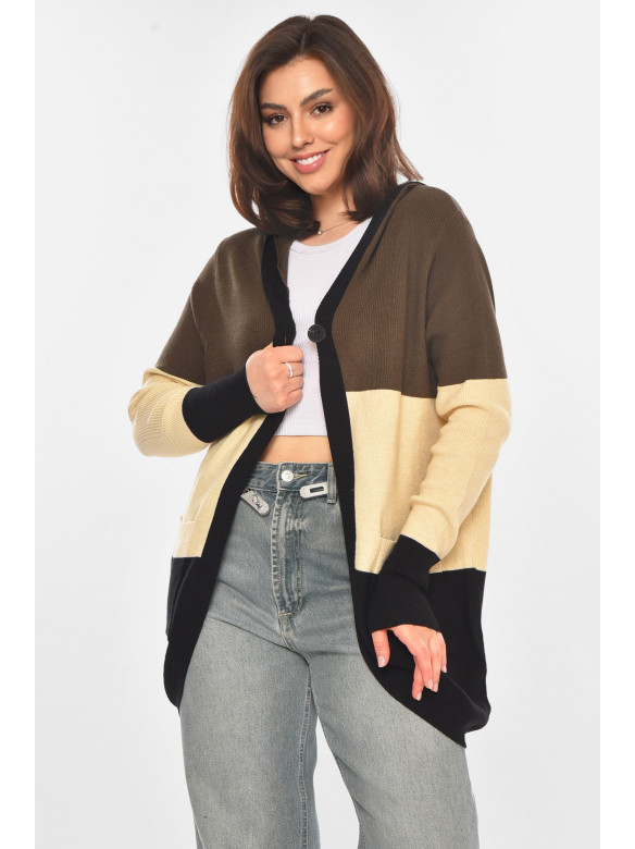 Кардиган жіночий темно-зеленого кольору з принтом 11743 212186C