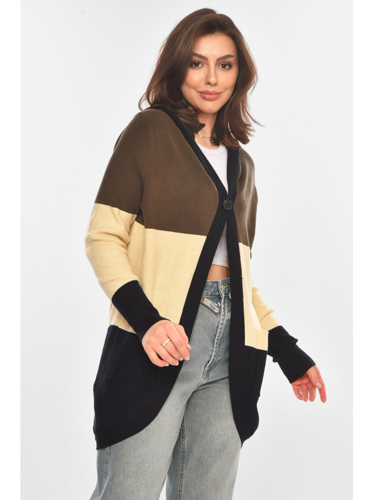 Кардиган жіночий темно-зеленого кольору з принтом 11743 212186C