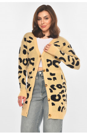 Кардиган женский светло-бежевого цвета с принтом 011872 212190C