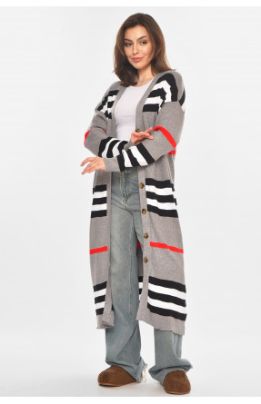 Кардиган женский серого цвета с принтом 11749 212191C